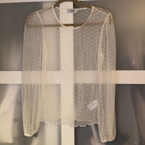 Urban outfitters white mesh long sleeve